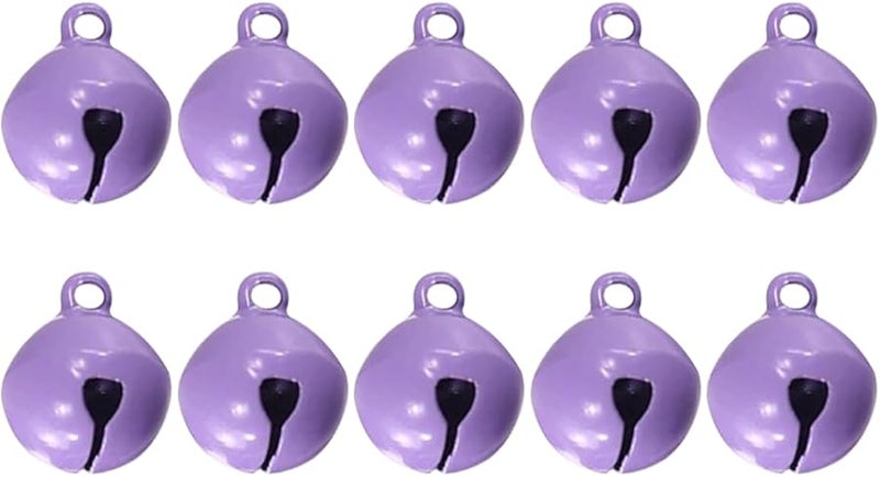 Purple 10PCS 14mm Mini Jingle Bells For DIY Keychains Pet Jewelry Festival Decorations - Image 1